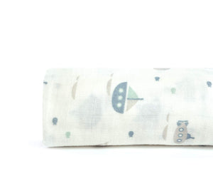 Blue Ocean Muslin Swaddle Blanket, 100% Certified Organic Cotton