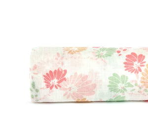 Pink Floral Muslin Swaddle Blanket, 100% Certified Organic Cotton