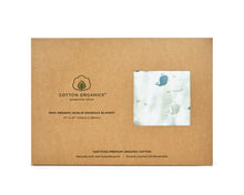 Load image into Gallery viewer, Blue Ocean Muslin Swaddle Blanket, 100% Certified Organic Cotton