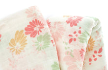 Load image into Gallery viewer, Pink Floral Muslin Swaddle Blanket, 100% Certified Organic Cotton